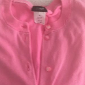 J. Crew Pink Crewneck Button Cardigan